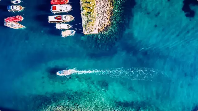 aerial photo port of Croatia