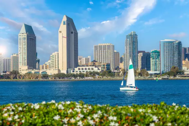 San Diego city skyline cityscape of USA